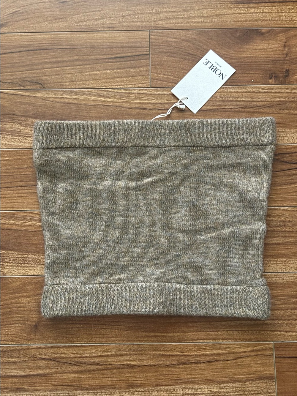 NWT NOBLE Knit Tube Top / Bandeau – Taupe / Oatmeal – Size Small